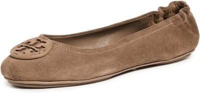 NEW Tory Burch Minnie Suede Leather Travel Ballet Flat Brown 7.5, 8, 8.5, 9, 9.5 - Image 1 of 4