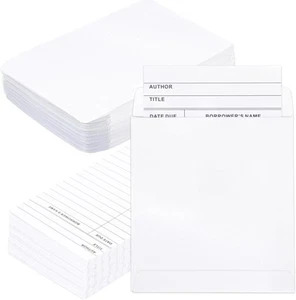 200 Pieces Library Pockets and Cards, Check out Cards One Size - Picture 1 of 7