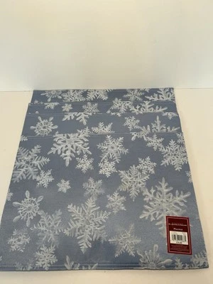 Set of 4 Tapestry Placemats CHRISTMAS,SNOWFLAKES ON BLUE, Holiday Style - Image 1 of 4