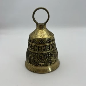 Vintage massive Messing Glocke Kloster Kirche lateinisch Vocem Meam A Ovime Tangit 4,25" - Bild 1 von 9