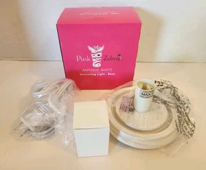 Pink Zebra Simmering Lights Base Antique White NEW - Picture 1 of 10