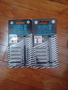 Vintage 1980s ASTRA II 2 Platinum (Two) Razors with 10 Blades Total - NEW - Picture 1 of 5