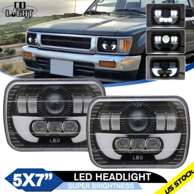 Faros LED de haz alto bajo DRL de 7x6" para camioneta Toyota Tacoma 1982-1995 2 piezas Foto 1 de 4