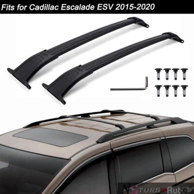 2Pcs Fits for Cadillac Escalade ESV 2015-2020 Roof Rail Rack Cross Bar Crossbars Foto 1 de 4