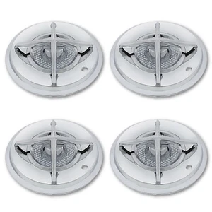 15" Full Chrome Plated Cross Bar Hub Cap Hubcaps Wheel Trim Covers - Set of 4 - Picture 1 of 2