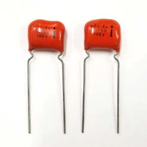 Lot of 2 NPC-EL, 0.15uF 100V Orange Drop Film Capacitors ~ EL Menco Cap - Picture 1 of 2
