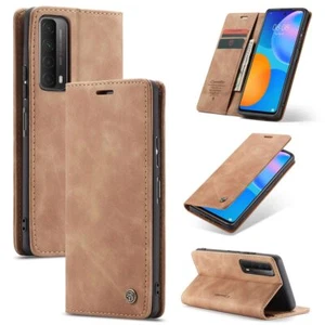 Ochrona Etui na telefon komórkowy do Huawei P smart 2021 Case Flip Cover Etui Brązowe - Zdjęcie 1 z 9