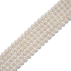 Perles rondes blanches d'eau douce de haute qualité taille 7-8 mm 15,5' brin