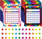 66-pak Tabela motywacyjna do klasy, 2 wzory w kolorowym pasku z gwiazdką 2024