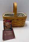 Longaberger 1999 Honey Brown Basket w/ Handle & Neutral Liner 9x5x9