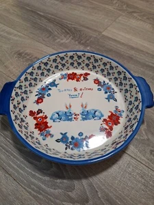 ANTHROPOLOGIE NATHALIE LETE BIBELOT Hasen Blumen Kuchen & Quiche Gericht Ostern - Bild 1 von 6