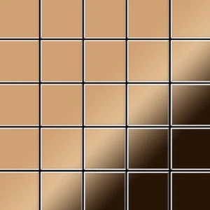 Mosaik Fliese massiv Metall Titan hochglänzend kupfer 1,6mm stark Century-Ti-AM - Bild 1 von 4