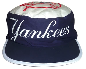 NEW VINTAGE 80's NEW YORK NY YANKEES MLB PAINTERS ELASTIC STRETCH CAP HAT - Picture 1 of 4