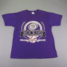 Vintage Colorado Rockies Shirt Mens Large Purple Single Stitch 1993 90s Made USA