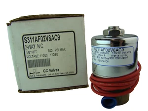 GC Valves S311AF02V8AC9 1/8"NPT Brass 300PSI Max 120VAC - Picture 1 of 4