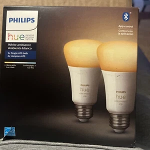Philips Hue Personal Wireless Lighting 2 Bulb 800 Lumens New - Picture 1 of 4
