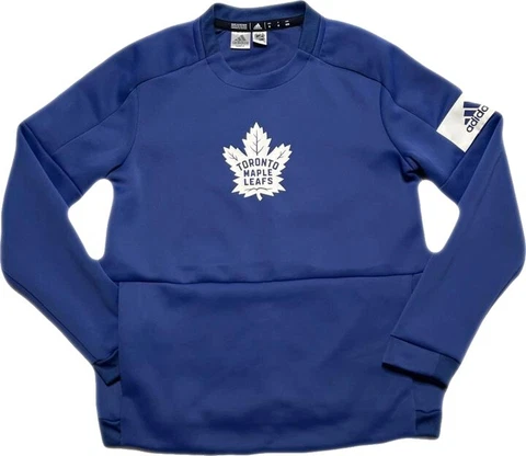 Toronto Maple Leafs Game Mode crew sweatshirt NEW Men's MEDIUM BLUE Adidas Cover