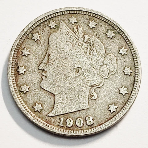 1908 P LIBERTY HEAD "V" NICKEL *F DETAILS - FINE DETAILS*  *FREE SHIPPING* Cover