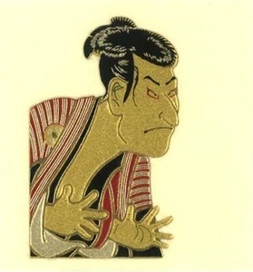 Ukiyo-e Ukyoe Drewniany nadruk blokowy Kabuki Naklejka Komórka Makie Mobile Naklejka Japonia - Zdjęcie 1 z 6
