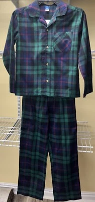 Antiguo conjunto de pijama para niños Jingle Jammies azul marino unisex negro reloj a cuadros talla mediana 8 nuevo Foto 1 de 4