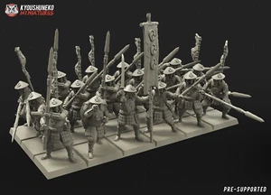 Japanese Ashigaru Spearmen Unit x18, Kyoushuneko, Tabletop Wargames Miniature - Picture 1 of 2