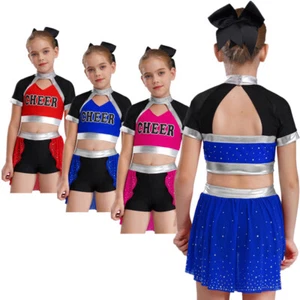 Girls Set Mini Uniform Sparkling Outfit Short Sleeve T-shirt Cosplay Tops Teens - Picture 1 of 47