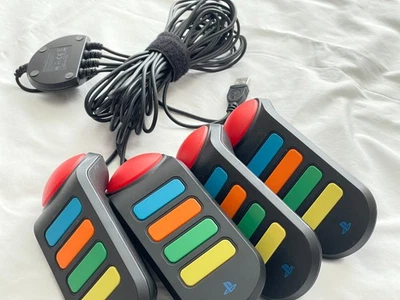 Sony PlayStation PS2 / PS3 BUZZ Quiz Controller USB Set Trivia Buzzers - Bild 1 von 4