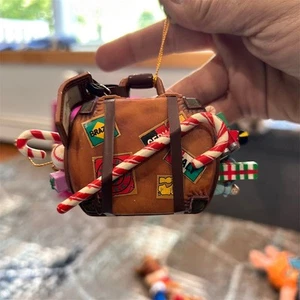 Maleta de Papá Noel Enesco 1990 adorno de Navidad vintage multicolor - Imagen 1 de 8