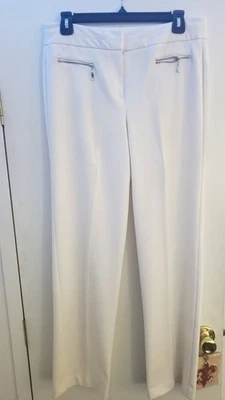 PANTALONES DE VESTIR LARRY LEVINE CREMA MODERNO CREPÉ TALLA 6 Foto 1 de 4