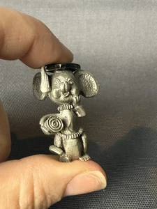 Vintage Pewter Mouse Miniature Figure Trinket Graduation School Diploma - Picture 1 of 3