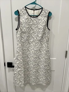 Kate Spade Blakely Dress Paris Size 10 embroidered cream/black MSRP $428 - Picture 1 of 5