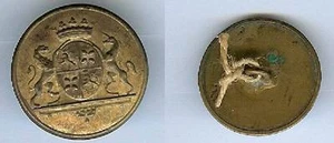 Gelieferter Knopf - Marquis Krone Knopf 28 mm mit Waffen Einhorn - Bild 1 von 1