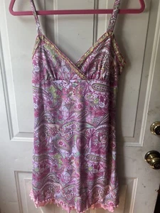 VTG Faith Love Passion Dress Women Size M Paisley Pink Lined Sleeveless - Picture 1 of 5