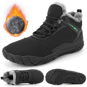 T# Winter Plush Boots Outdoor Trekking Shoes Non Slip for Men Women (Dark Grey 3 - Picture 1 of 12