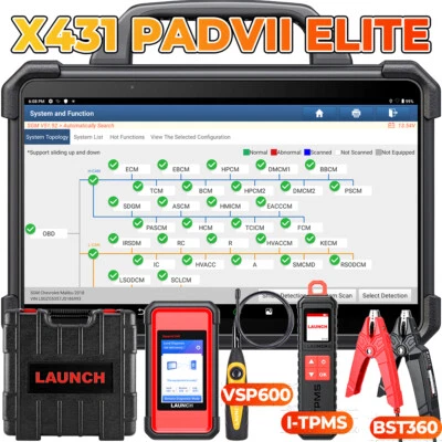 Launch X431 Pad 7 Pad VII Car Diagnostic Tool ECU Programming i-TPMS BST360 VSP600 - Image 1 of 4