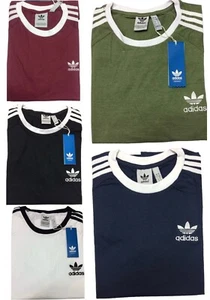 ADIDAS SHORT SLEEVE ROUND NECK ORIGINAL THREE STRIPE T-SHIRT 75% SUMMER SALE - Picture 1 of 9