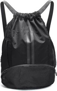 Sports Drawstring Backpack - Waterproof Swim Bag Gym with Shoes... - Picture 1 of 7