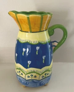 Small 7.5” Country Pitcher By Kimberly Hodges Tulip Design Cupcakes & Cartwheels - Picture 1 of 10
