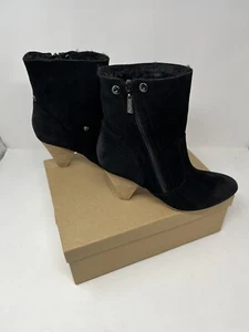 Matt Bernson Womens Tapered Heel Leather Ankle Boots Black Size 9 Used GH - Picture 1 of 6