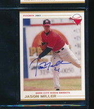 2003 Grandstand #32 Jason Miller River Bandits Signed Autograph (DO43) SWSW6