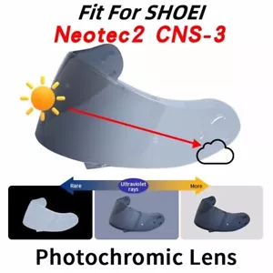 Lente visiera fotocromatica adatta per Shoei Neotec 2 CNS-3 scudo casco moto - Foto 1 di 3