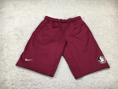 Florida State Seminoles Shorts Mens Large Red Nike Sweat Shorts Logo Stretch Cover