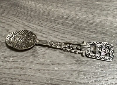 Cuillère ancienne " Souvenir D’Égypte " - argent massif - Photo 1/4