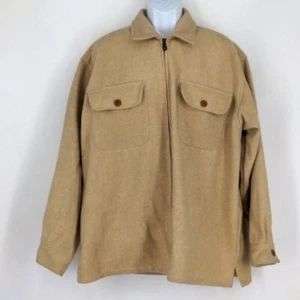 Balcony Shacket Full Zip Gray Beige Wool Blend Button-Up Outdoors Pockets XL - Picture 1 of 9