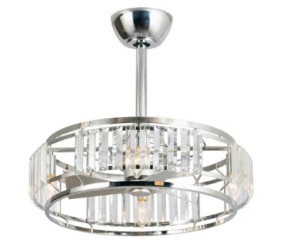 Parrot Uncle 20.5 in. Indoor Chrome Modern Crystal Ceiling Fan w/ Light & Remote - Image 1 of 4