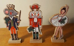 SUITE CASCANUECES Ratón Rey Bailarina Madera Navidad Decoración del Hogar Letrero Estatuas NUEVO - Imagen 1 de 1