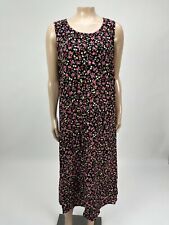 Vintage 80's 90's Studio Ease Women's Dress 8 Rayon Floral Midi Black pink G26