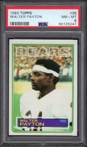 Tarjeta de fútbol americano Walter Payton Topps 1983 grado #36 casi como nueva como nueva (CASI NUEVA-MT) - Imagen 1 de 2