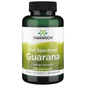 Swanson Full Spectrum Guarana 500 mg 100 Capsules - Picture 1 of 2
