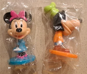 Goofy And Minnie Bobblehead Promotional Disney Kelloggs 3 in Vintage New SEALED - Picture 1 of 8